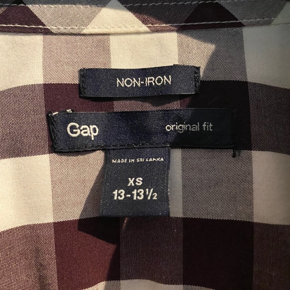 GAP Non-iron Gingham Button down Shirt for men XS - Picture 6 of 8